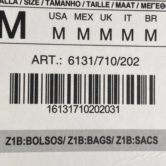 NWT. Zara 100% Cotton Beige/Green Fabric Shopper Bag. - Picture 7 of 10